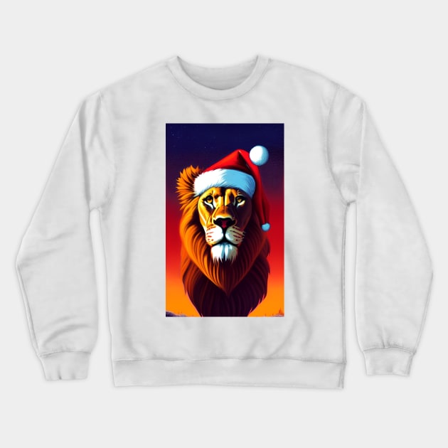 Santa Paws Is Coming To Town Lion Crewneck Sweatshirt by ShopSunday